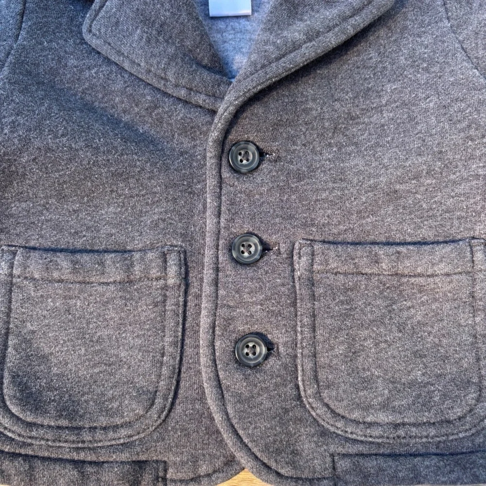 Janie and Jack Gray Jacket Size‎ 3-6M Button Front Soft Lined Blazer Style Coat